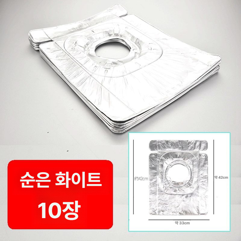 가스레인지 보호 패드 알루미늄 호일 방열 방오 두꺼운 주방용 순은화이트 - 메인 이미지