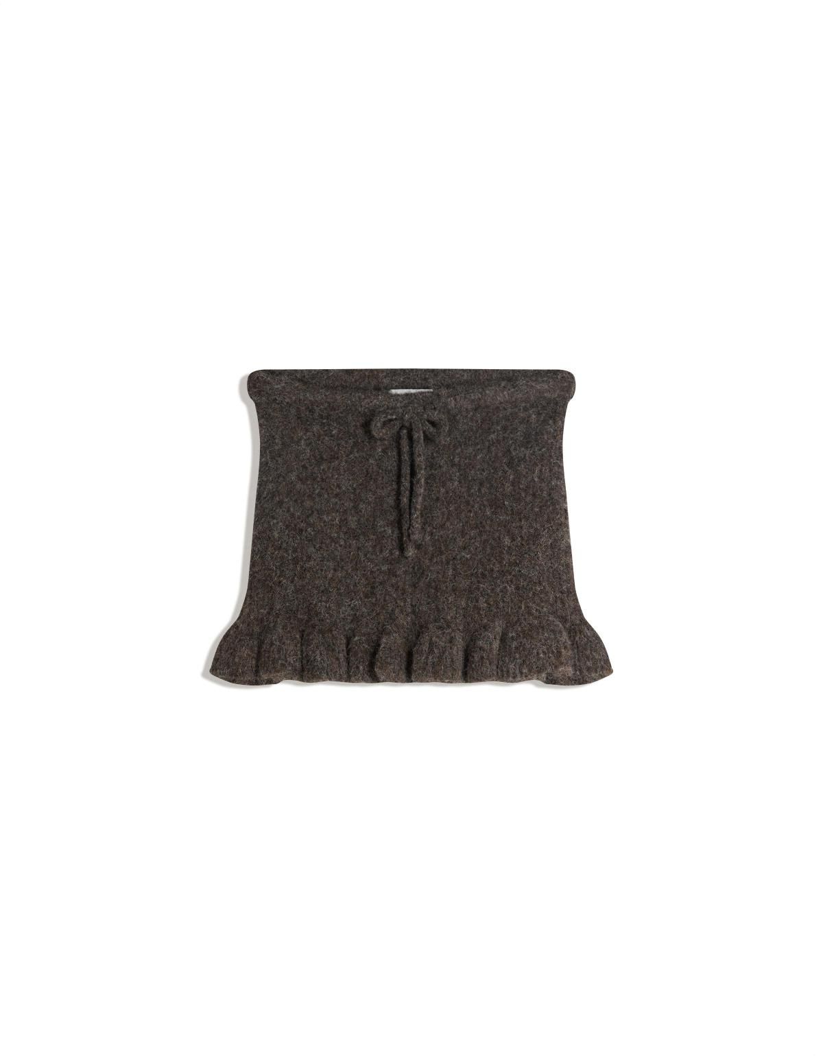 버쉬카 러플 리본 포인트 미니 스커트 6165/376 BROWN - 상품 이미지