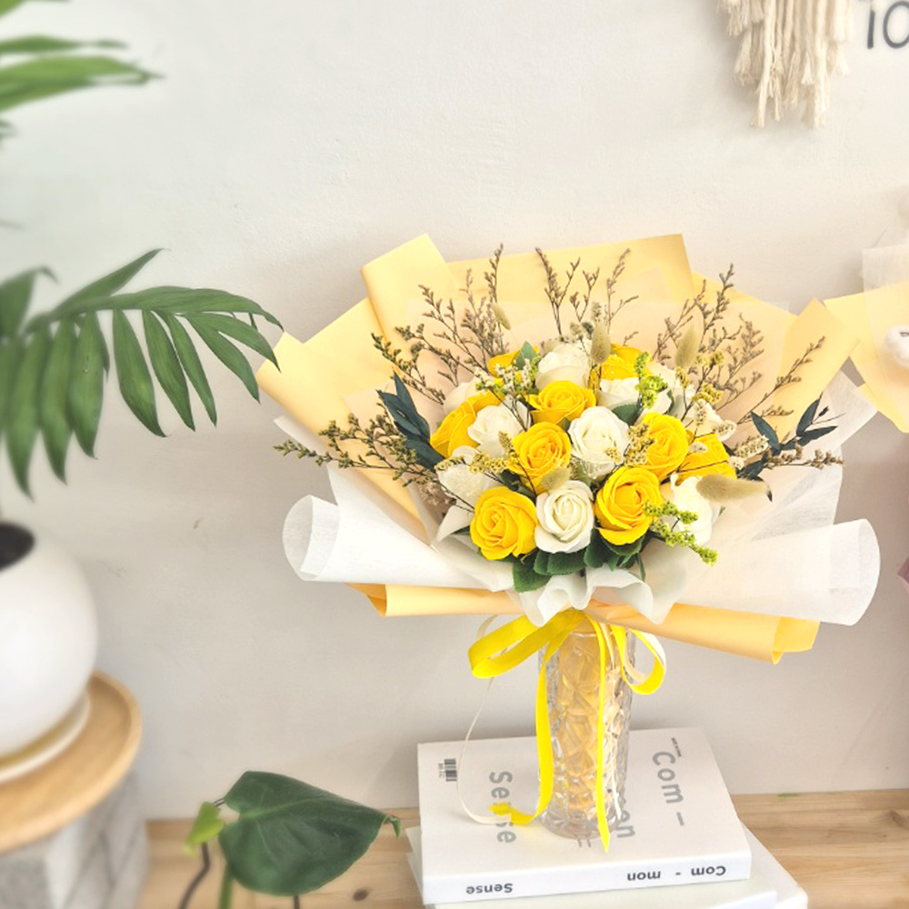 졸업식꽃다발 비누꽃 선물 졸업 꽃다발 학예회 발표회 보라장미 상세 이미지 7