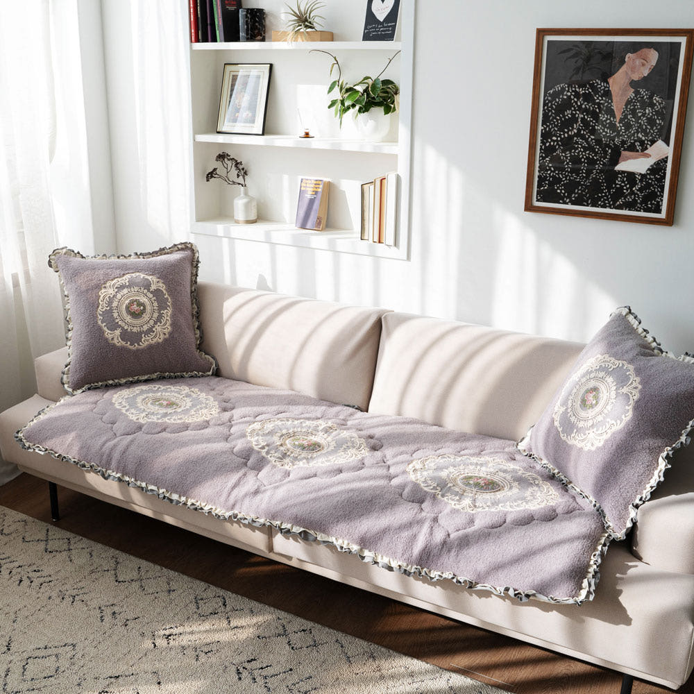 마벨로제 양털 극세사 겨울용 3인 쇼파패드 미끄럼방지 소파매트