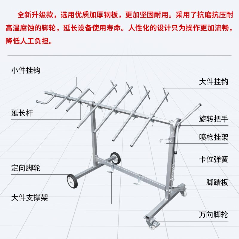 자동차 판금 페인트 본넷 도어 범퍼 작업대 도장 차량 코킹 이동식 페인트 랙 - 상세 이미지 5