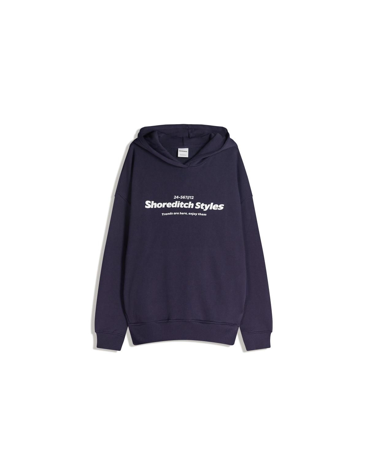버쉬카 프린트 네이비 후드 스웨트셔츠 7059/700 NAVY - 상세 이미지 2