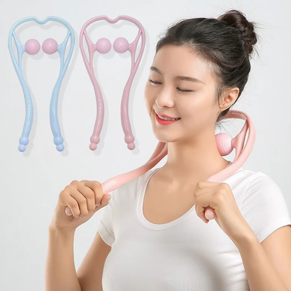 수동 골프공 목 마사지기 승모근 목근육 뭉친어깨 핑크 - 상품 이미지