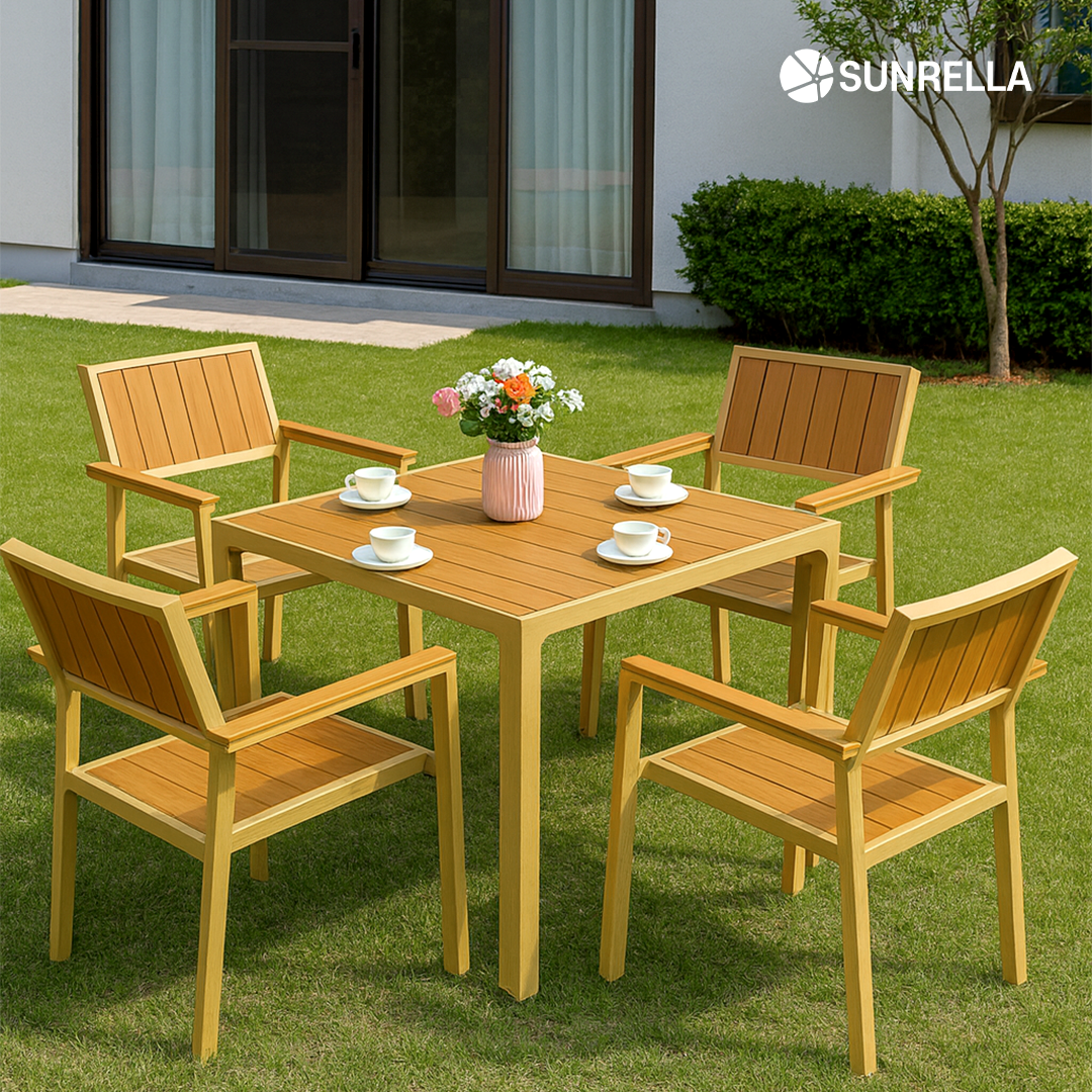 썬랠라 야외테이블 세트 파라솔 테라스 정원 야외용 철제 카페 테이블