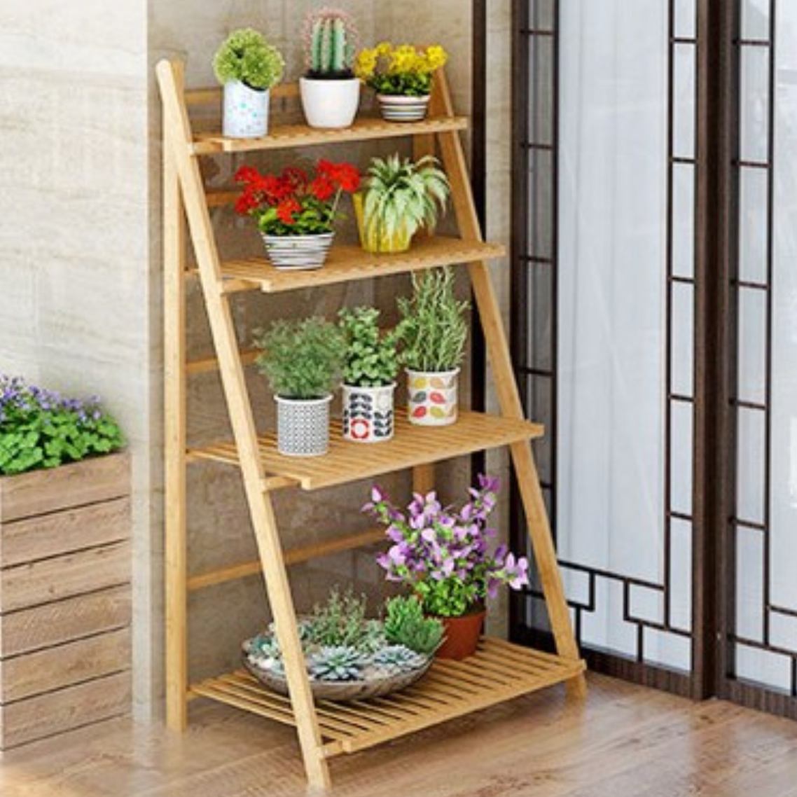 거실 창가 테이블 화분 테이블 소형 장식 테이블 3단