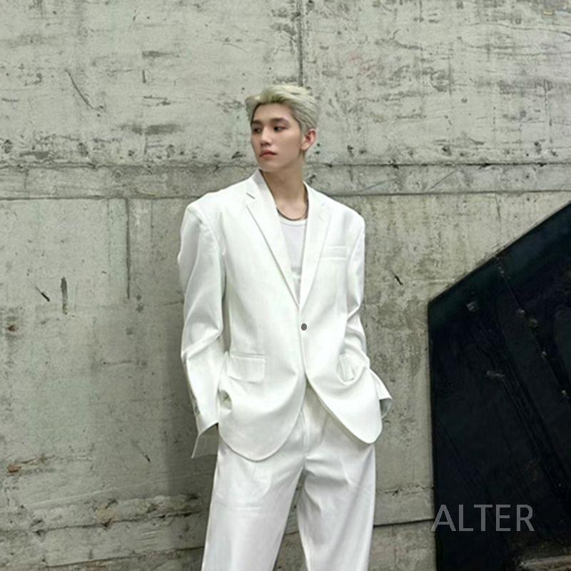 남성 정장 블랙 세트 남녀공용 캐주얼 - 상품 이미지