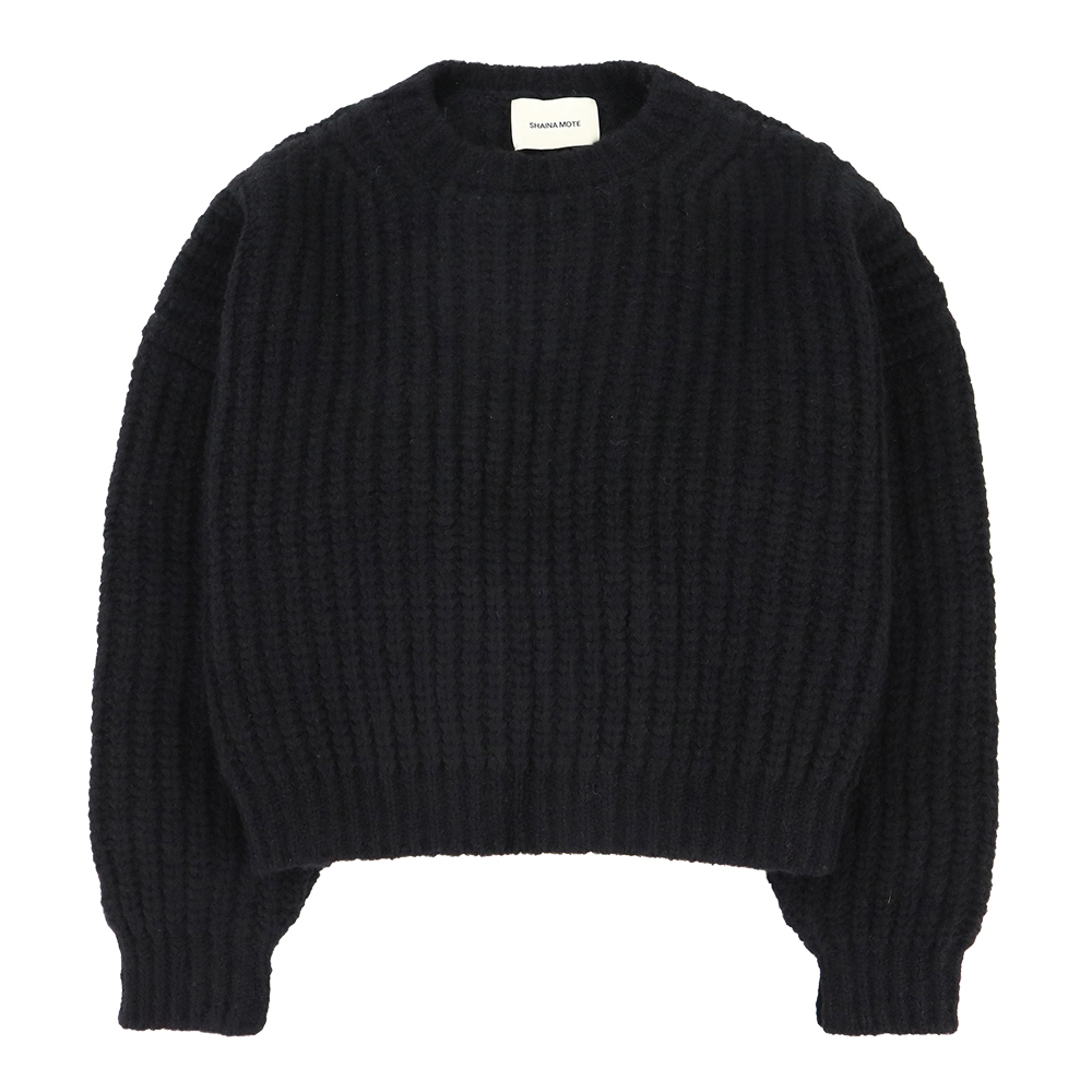 샤이나모트 여성 Classic Crewneck 니트 스웨터 CLASSICCREWNECK-FW24-ONYX - 상품 이미지