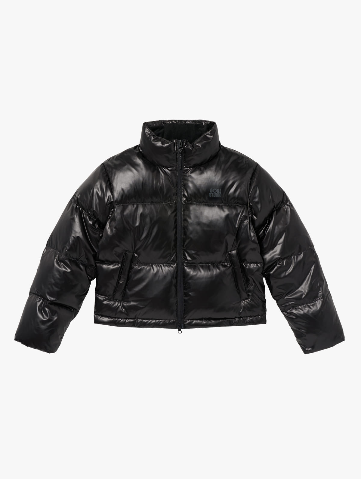 WS CROPPED PUFFER DOWN JACKET-BLACK - 상품 이미지