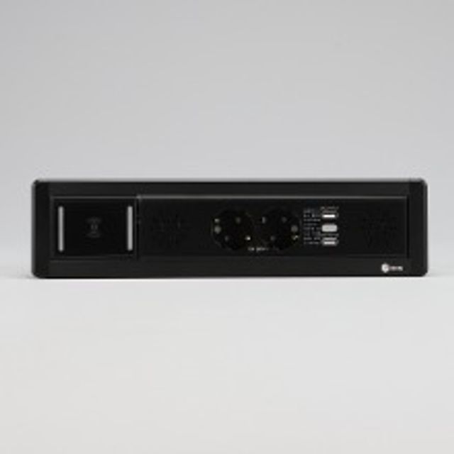 BIS 빌트인 가구 매입 콘센트 BID-202MWBT 블랙 - 상품 이미지