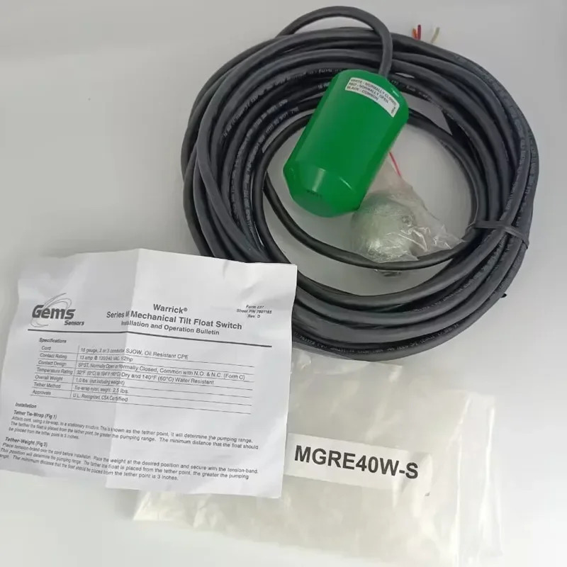 Johnson MGRE20W-FT MGRE40W-S 레벨 스위치 M 시리즈 입력 케이블 플로트