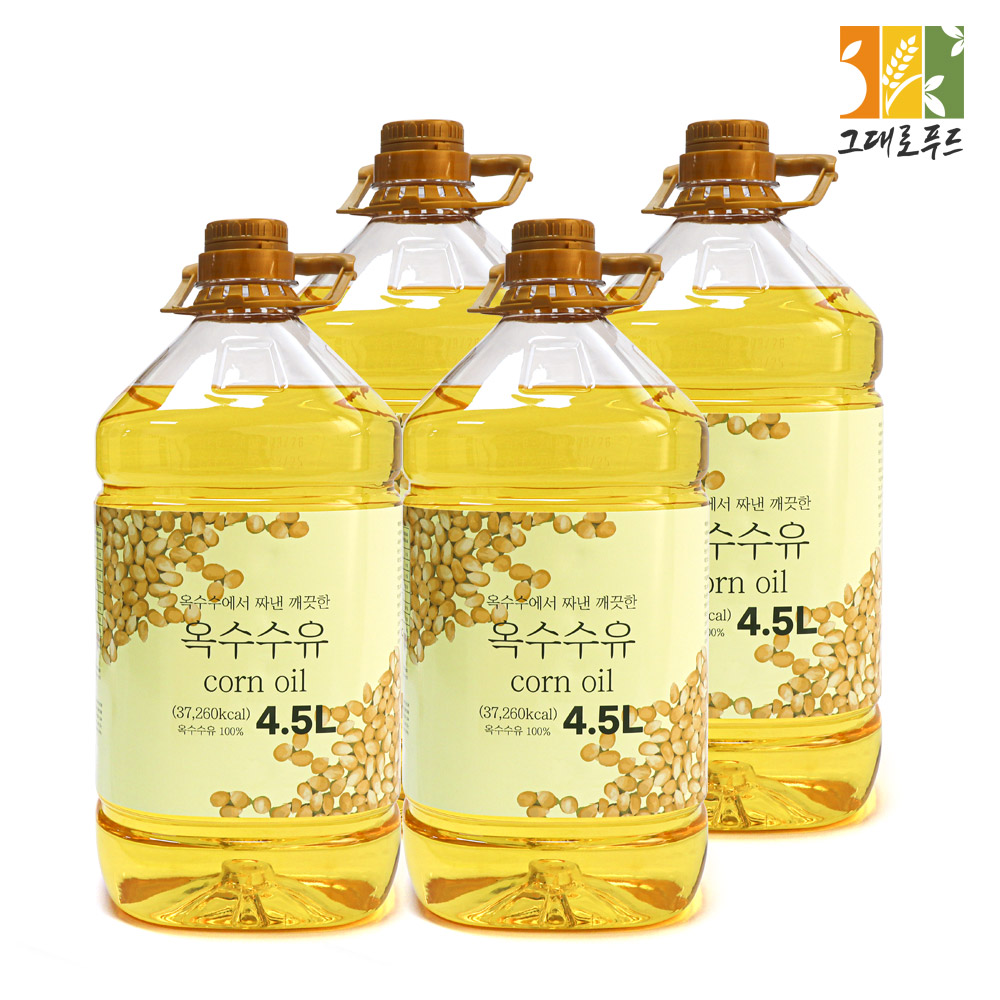 그대로푸드 옥수수유 18L (4.5Lx4개) 옥배유 - 상품 이미지