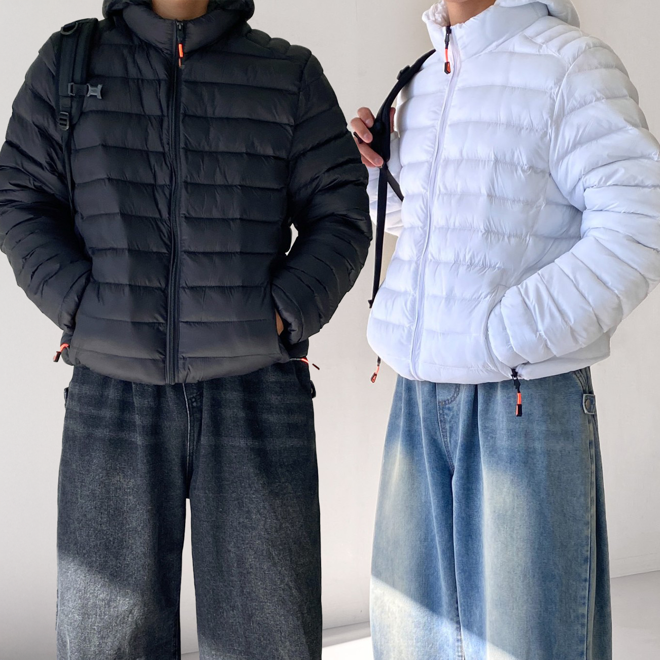 아노락패딩 겨울파카 겨울야상 남자후드경량패딩 - 메인 이미지