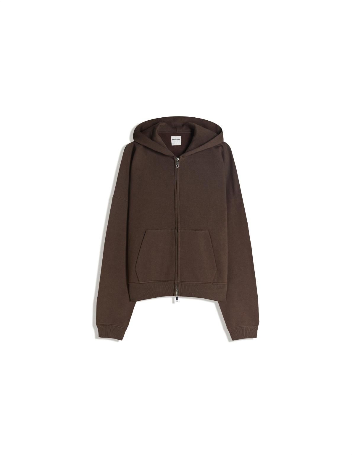 버쉬카 오버핏 브라운 집업 후드티 7053/190 BROWN - 상품 이미지