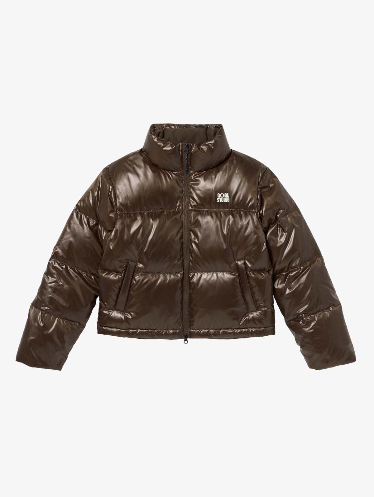 WS CROPPED PUFFER DOWN JACKET-DARK BROWN - 상품 이미지