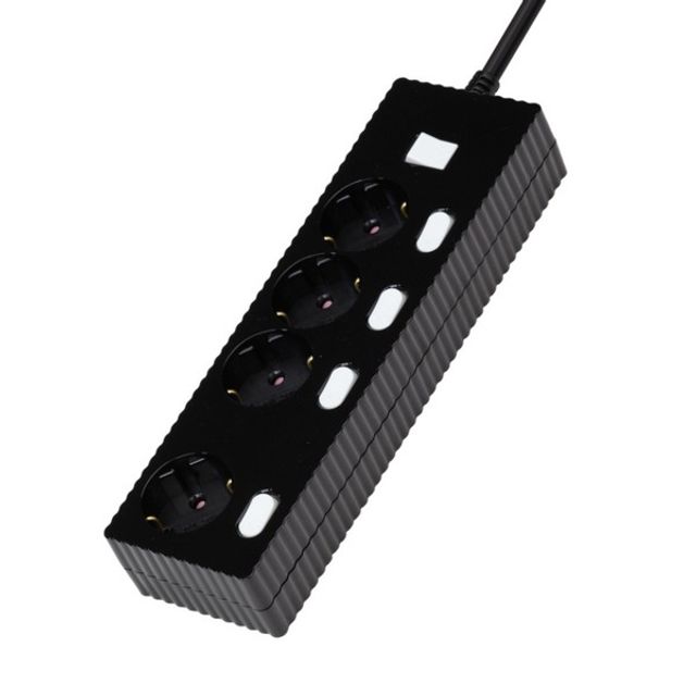 W9ME415BK 웨띄탭119 메인개별 (4구1.5m블랙 소화탭/천하지엘씨) - 메인 이미지