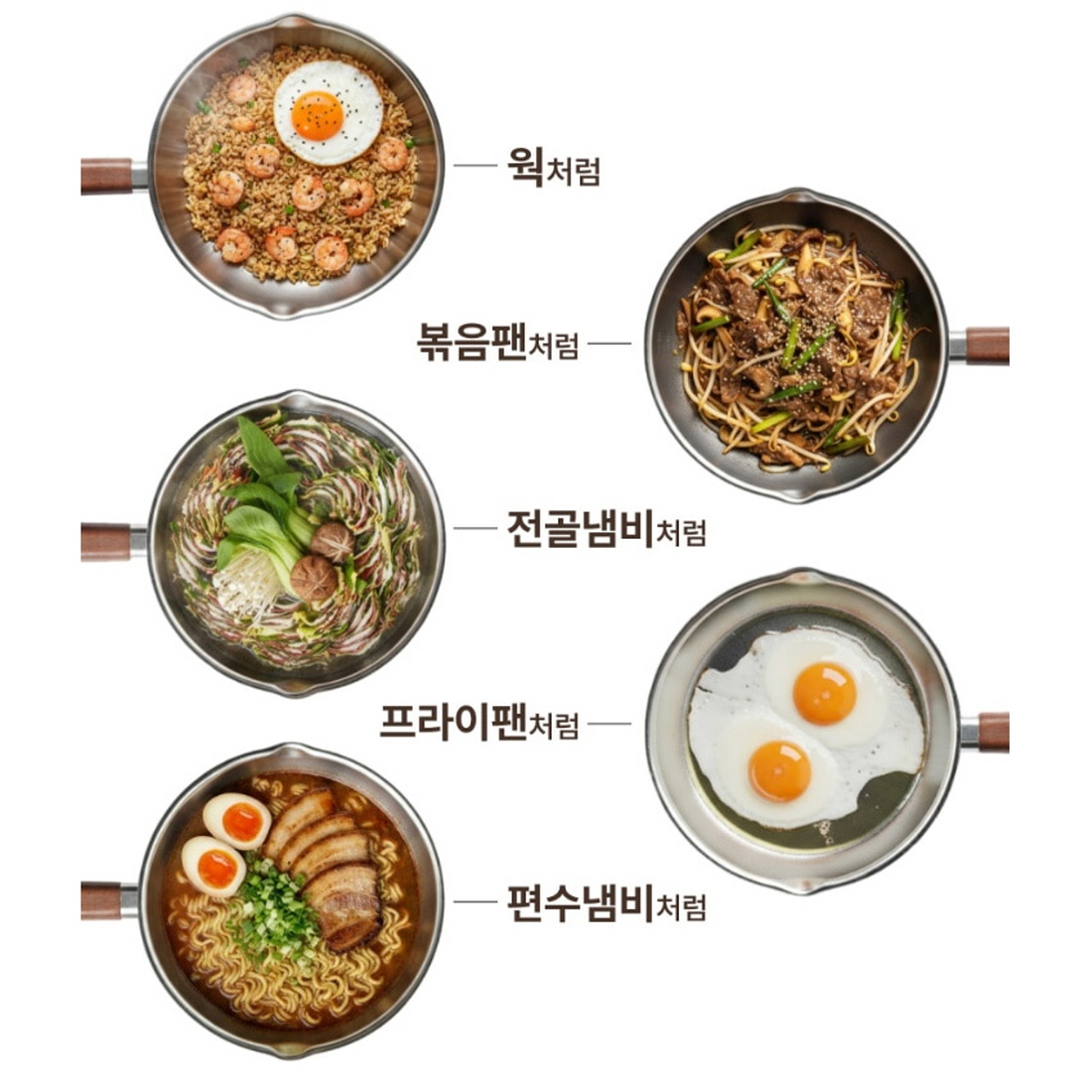 무연마제냄비 통5중 스텐 인덕션 밀크팟 아기이유식냄비 빨리끓는 물코 멀티팟 18cm 이미지 7