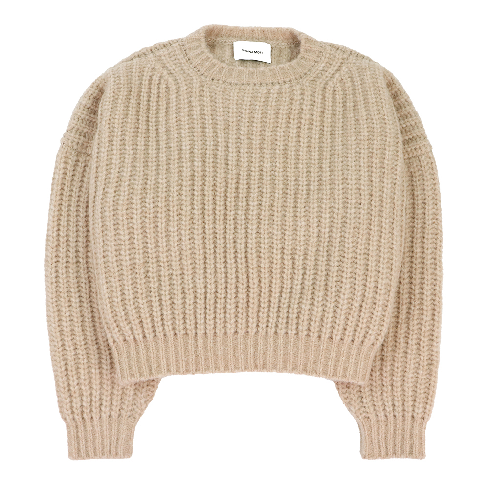 샤이나모트 여성 Classic Crewneck 니트 스웨터 CLASSICCREWNECK-FW24-FAWN - 상품 이미지