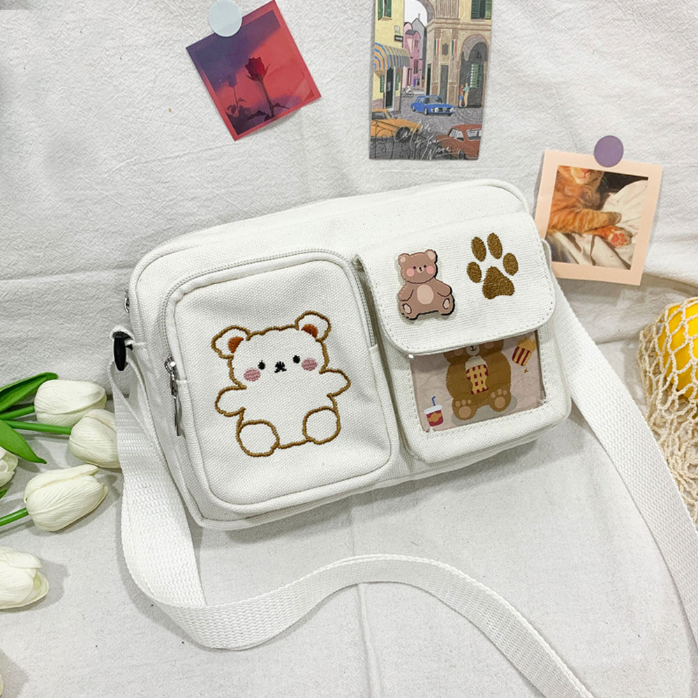 핸드폰가방 여아크로스백 메신저가방 곰돌이 미니 캐주얼 크로스백