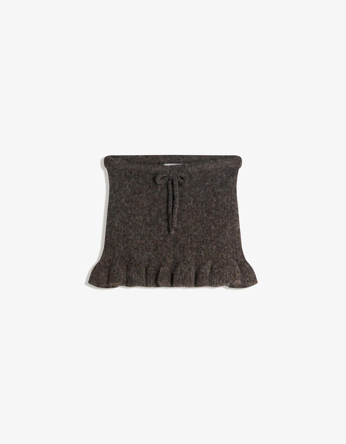 버쉬카 러플 리본 포인트 미니 스커트 6165/376 BROWN - 상세 이미지 3
