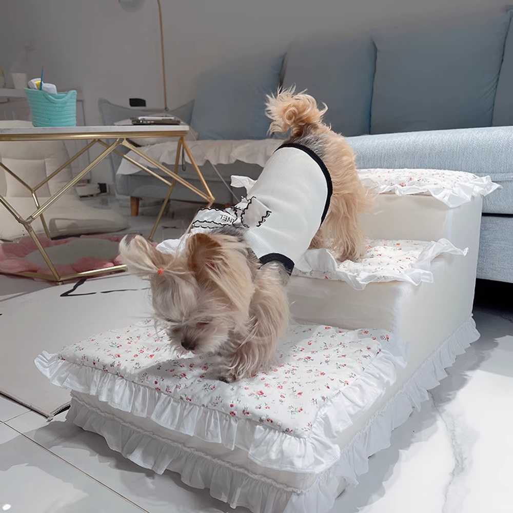 강아지 계단 레이스 침대 스텝 애견 반려견 펫 3단 4단 - 상세 이미지 2
