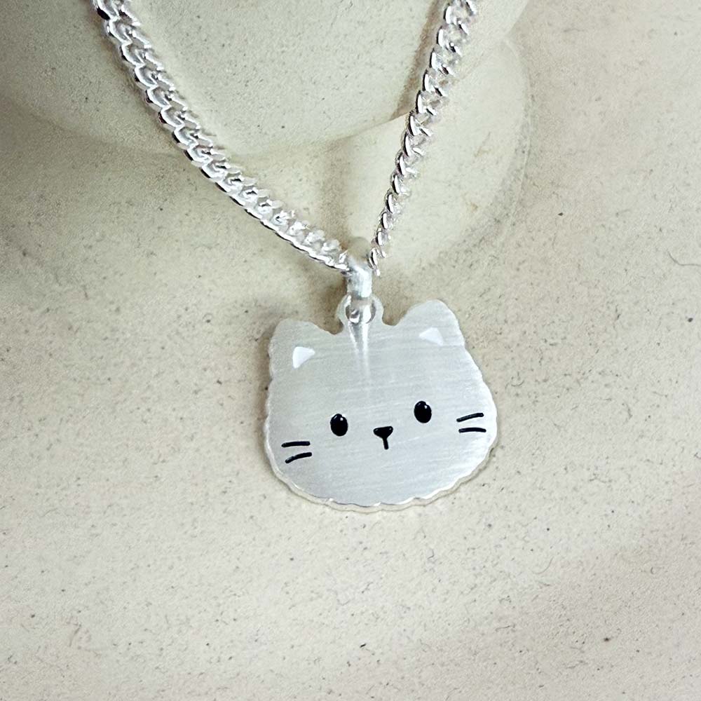 고양이 펜던트 아기 실버 미아방지목걸이 - 상세 이미지 5