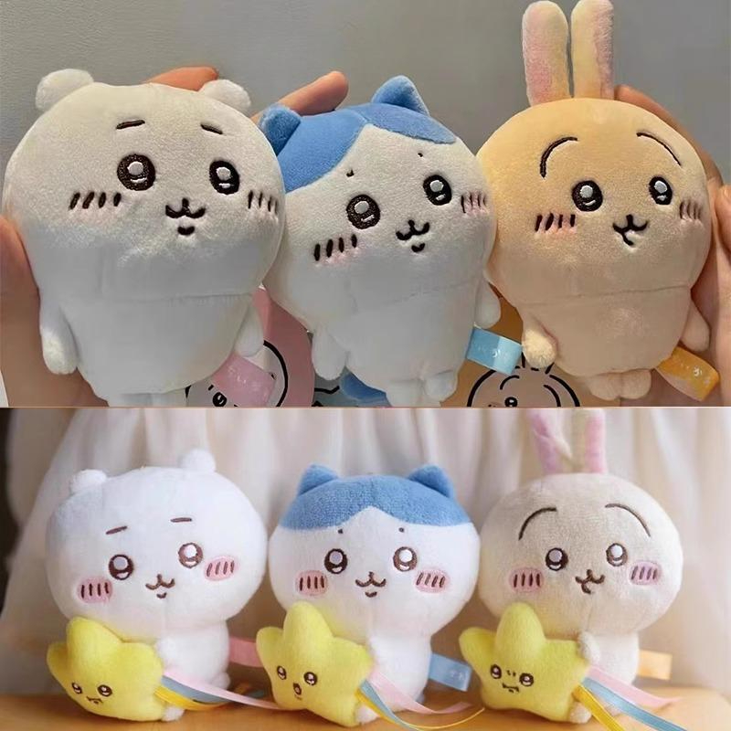 치이카와 키링 열쇠 키체인 귀여운 미니 인형 통통한 포즈 선물용 우사기 하치와레 - 상세 이미지 2