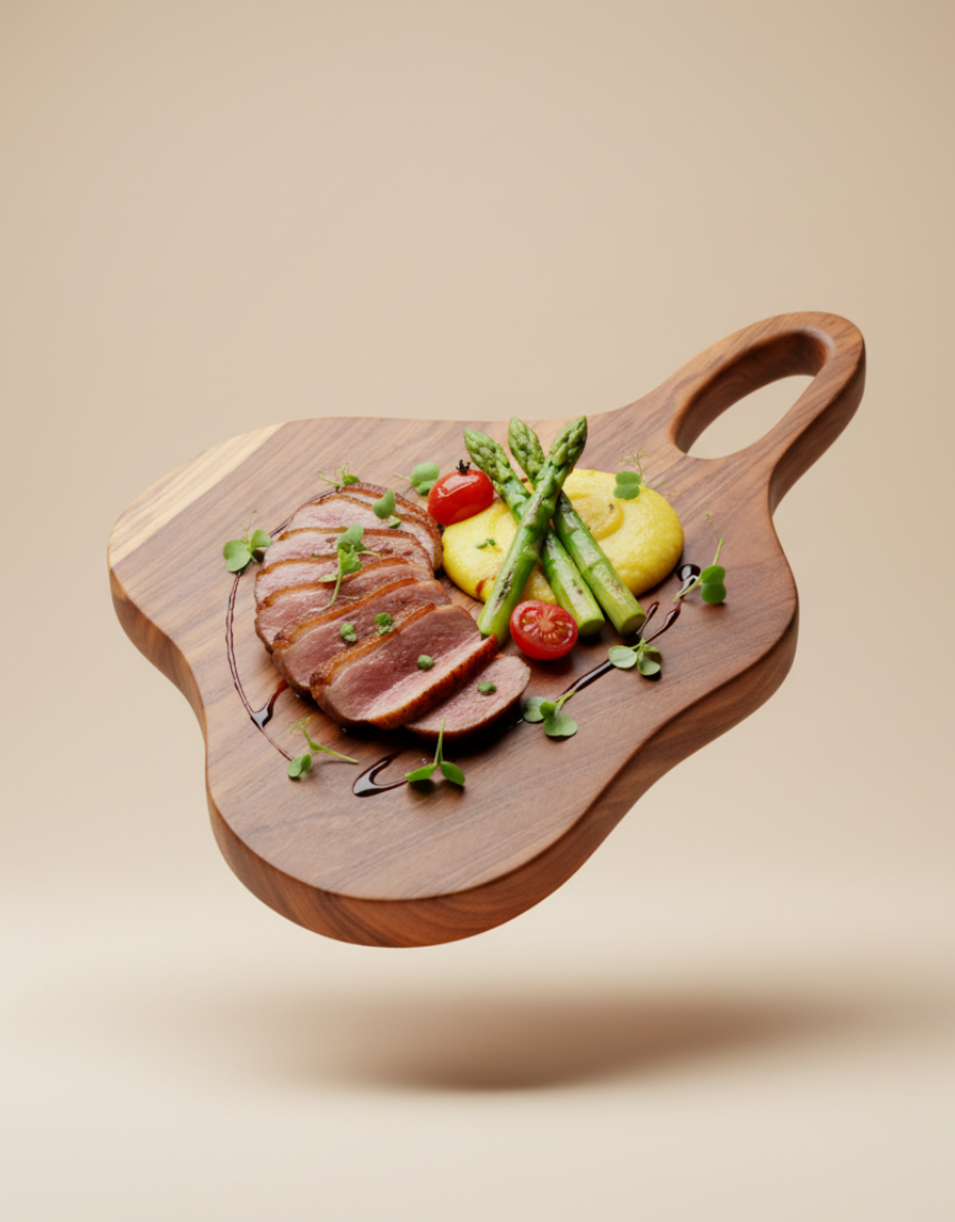 [누누리빙] 티크 통원목 플레이트 서빙보드 캠핑용 나무도마 - 상세 이미지 2