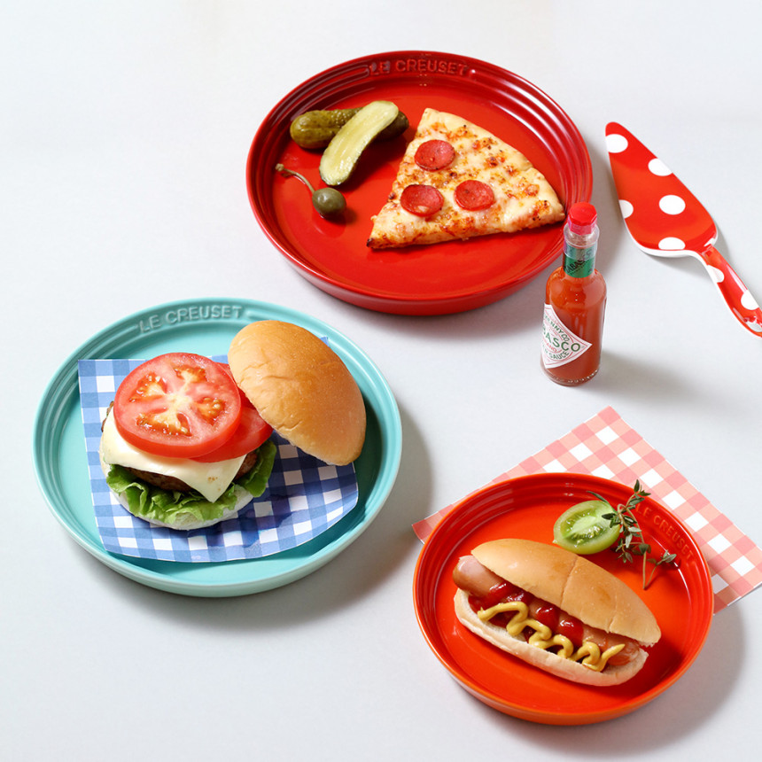 [쿠폰혜택가 48,450원 (르크루제) 네오 원형접시 17cm+22cm (2P) 사진 1