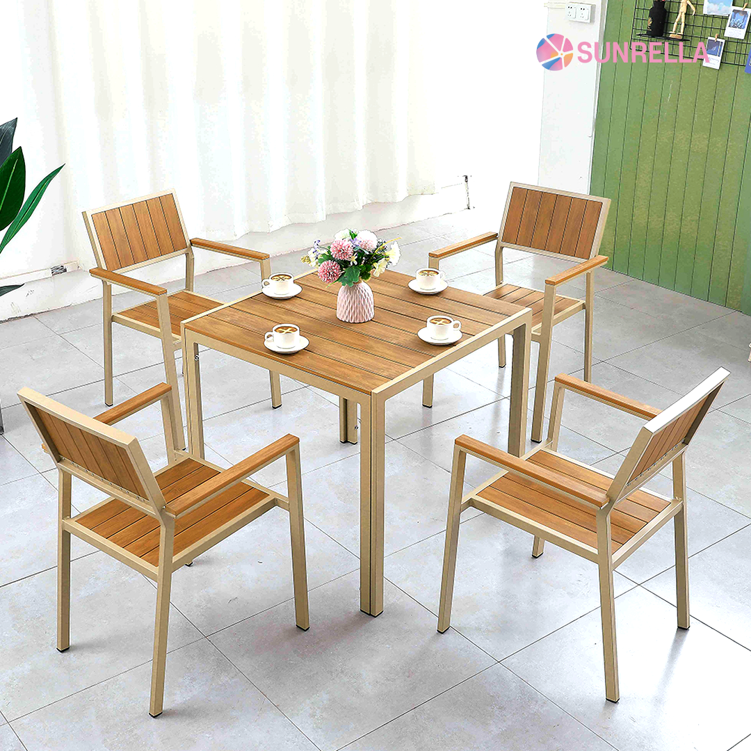 썬랠라 야외테이블 세트 파라솔 테라스 정원 야외용 철제 카페 테이블