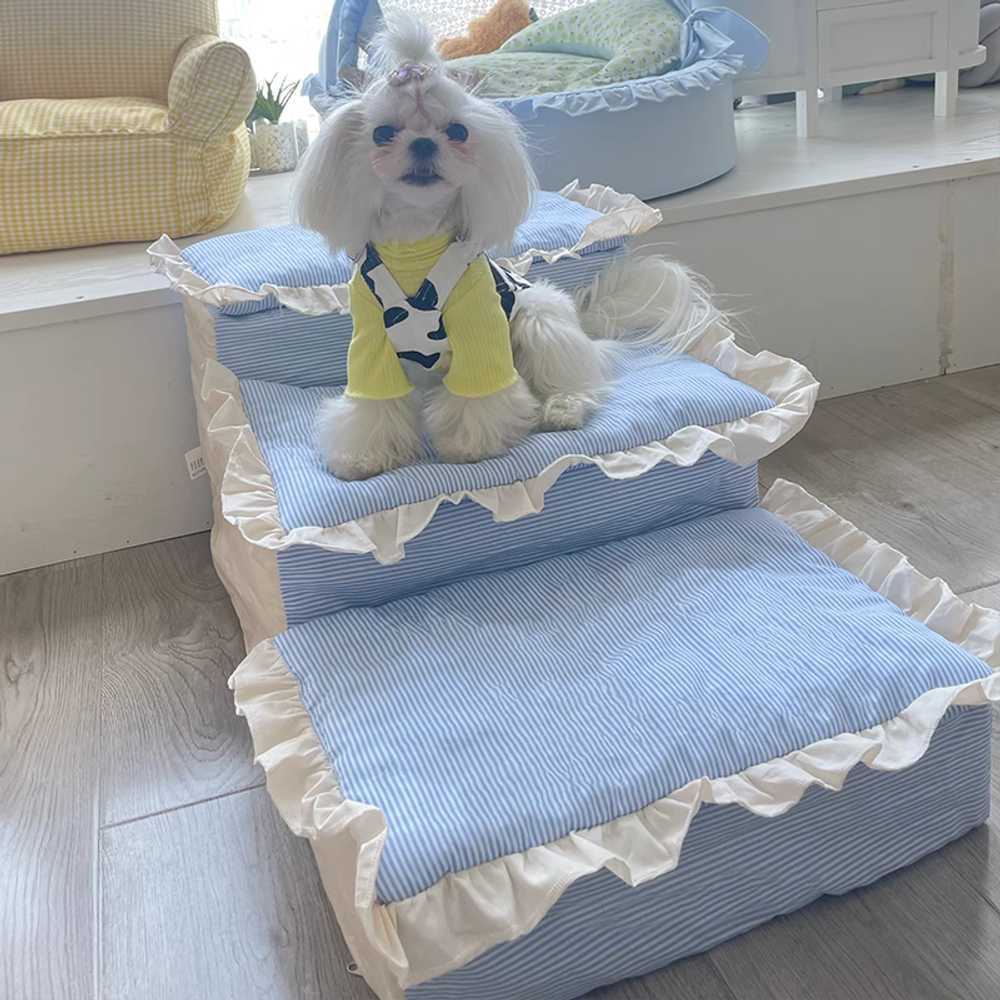 강아지 계단 레이스 침대 스텝 애견 반려견 펫 3단 4단 - 상세 이미지 3
