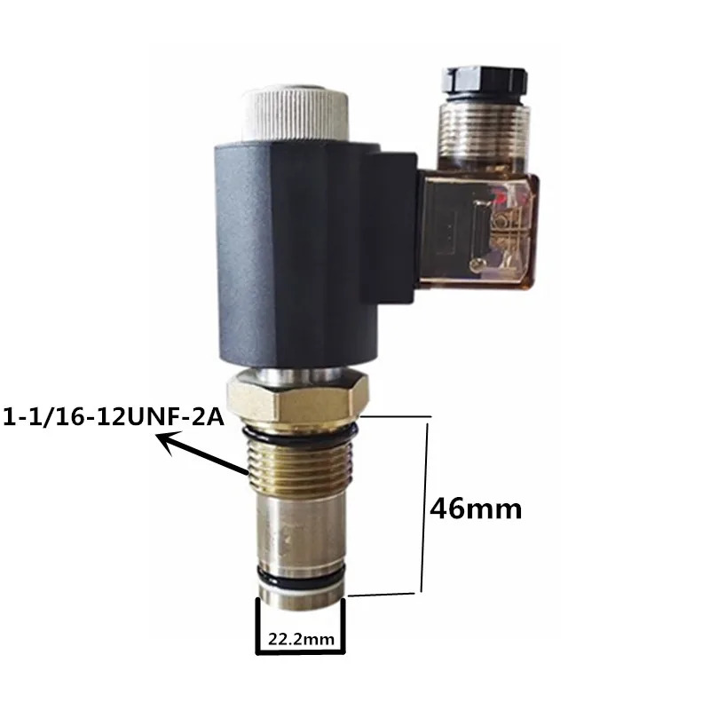 V6068-DC24V 유압 스레드 카트리지 전자기 차단 압력 유지 밸브 완화 관형