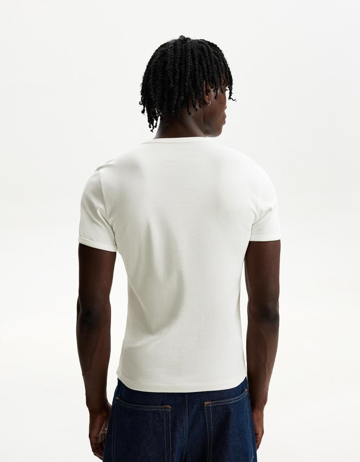 버쉬카 리브드 반팔 티셔츠 2813/152 OFF WHITE - 상세 이미지 3