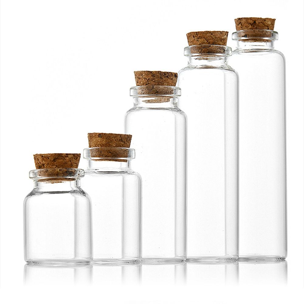 2size 코르크 마개 미니 유리병 밀봉 코르크병 작은 유리 공병 용기 30mm 100mm - 상세 이미지 3