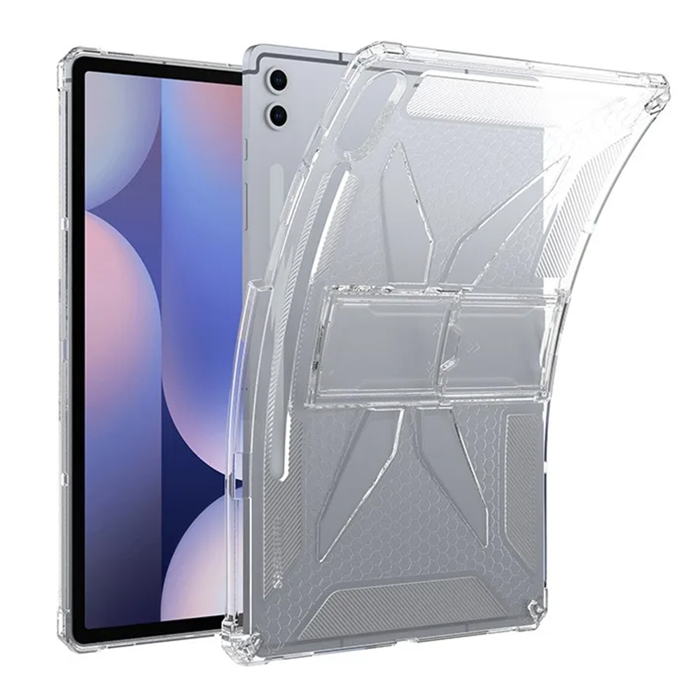 갤럭시탭 S10 FE 플러스 케이스 범퍼 클리어 거치대 S펜 수납 퓨어엑스 투명, 탭 S10 FE+ - 상세 이미지 2