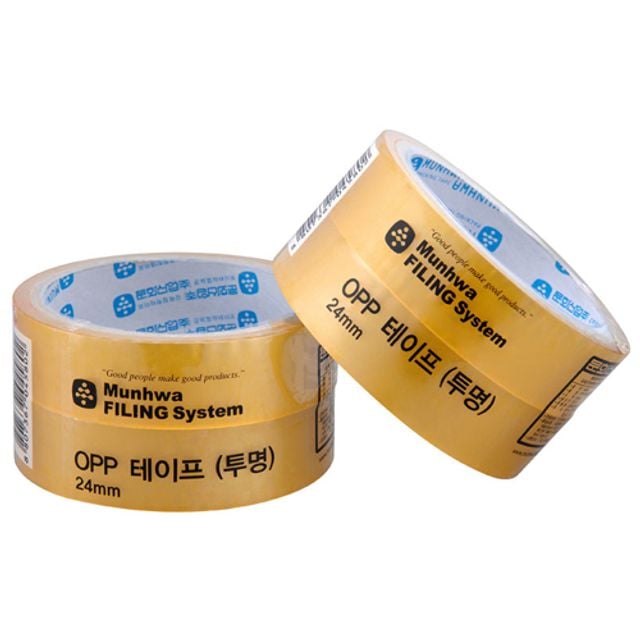 문화산업 OPP 테이프 24mm 투명 A458 50개 묶음 - 메인 이미지
