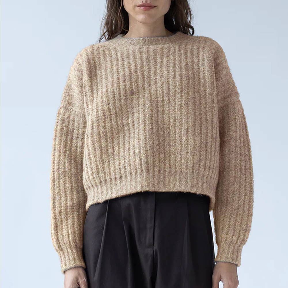 샤이나모트 여성 Classic Crewneck 니트 스웨터 CLASSICCREWNECK-FW24-FAWN - 상세 이미지 3