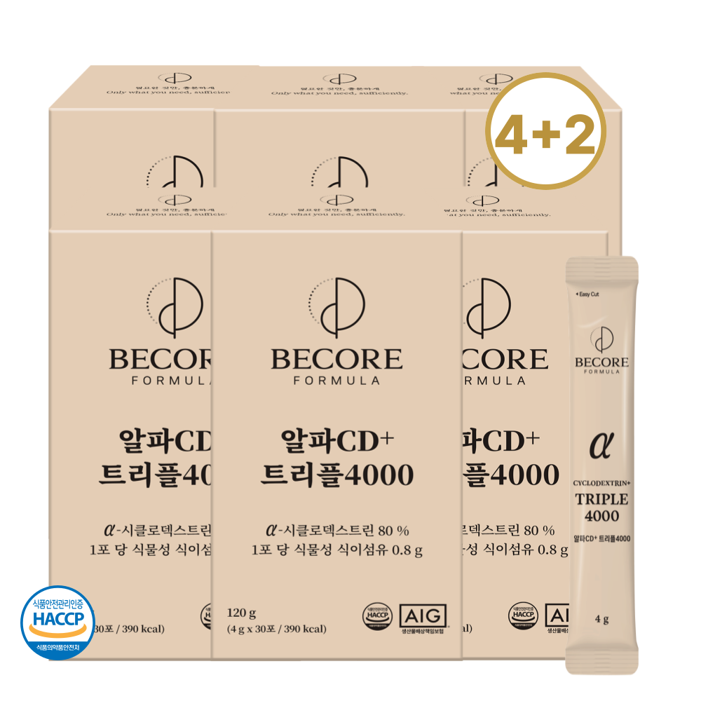고함량 알파CD분말4000무부형제 알파시클로덱스트린 알파시디 비코어포뮬러 30포, 6개 - 상품 이미지