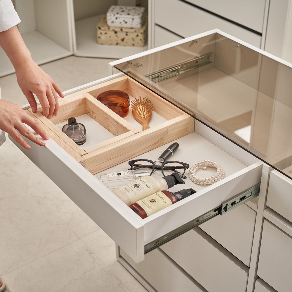 장인가구 올리세 E0 드레스룸 1200 아일랜드 와이드 악세사리장 옷방 수납 안방 서랍장