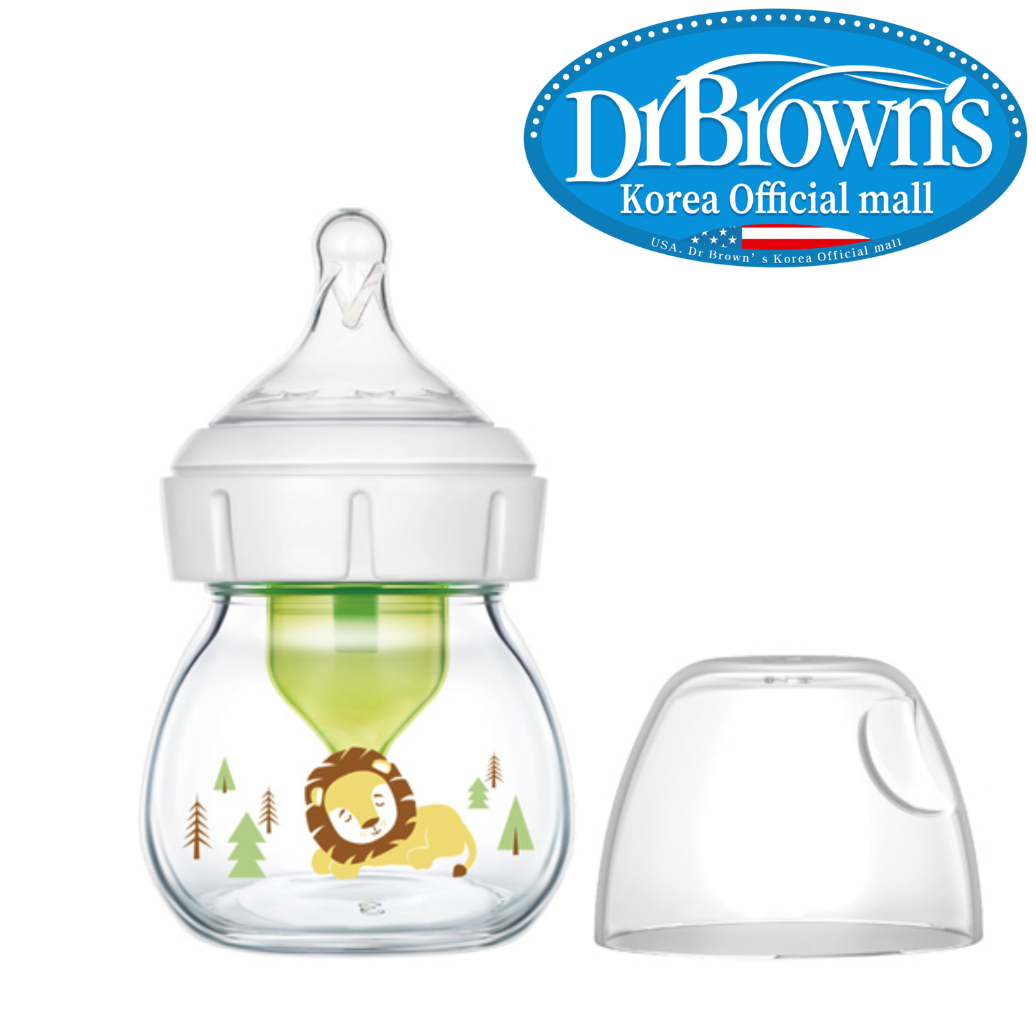 닥터브라운 젖병 유리 데코 60ml 1P - 0단계 꼭지포함 - 상품 이미지