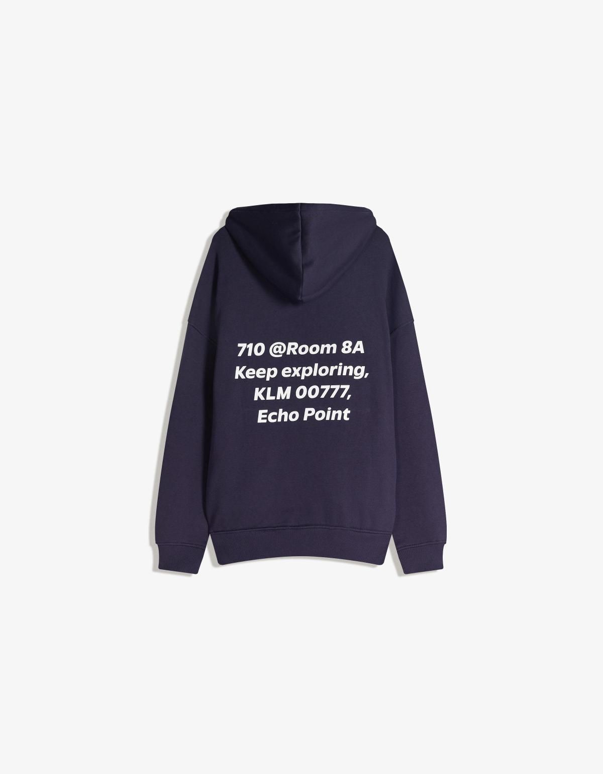 버쉬카 프린트 네이비 후드 스웨트셔츠 7059/700 NAVY - 상세 이미지 3
