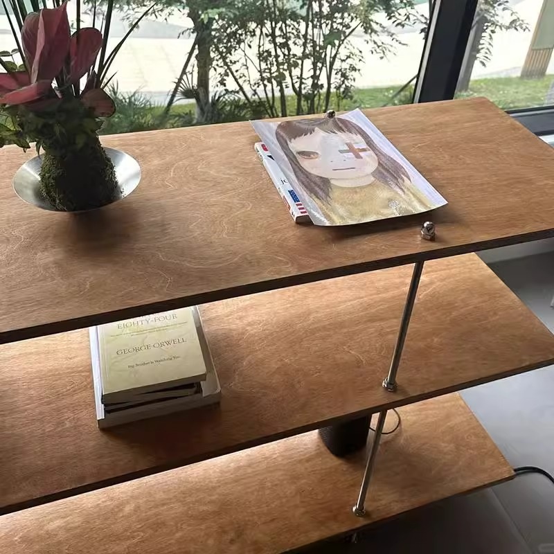 스토리지랙 장식대 선반 인테리어 보관대 거실 벽선반 협탁 화이트 접이식 - 상세 이미지 4