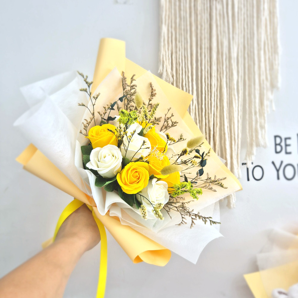 졸업식꽃다발 비누꽃 선물 졸업 꽃다발 학예회 발표회 보라장미 상세 이미지 3