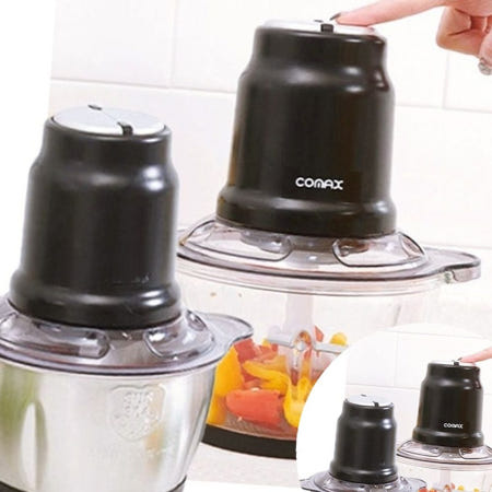 코멕스 유리용기 스텐용기 멀티다지기 2L 마늘까기 2중칼날 대용량 분쇄기 믹서기 마늘박피기 다지기