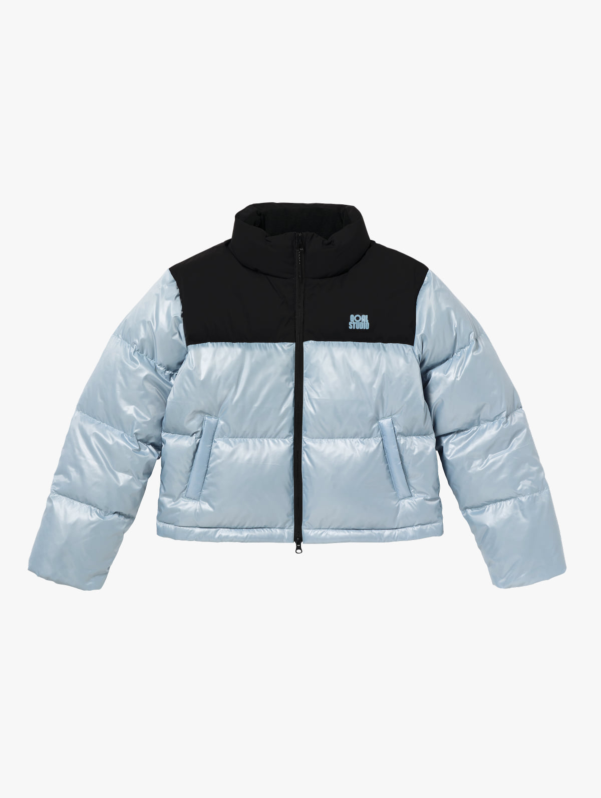 WS CROPPED PUFFER DOWN JACKET-SKY BLUE - 상품 이미지