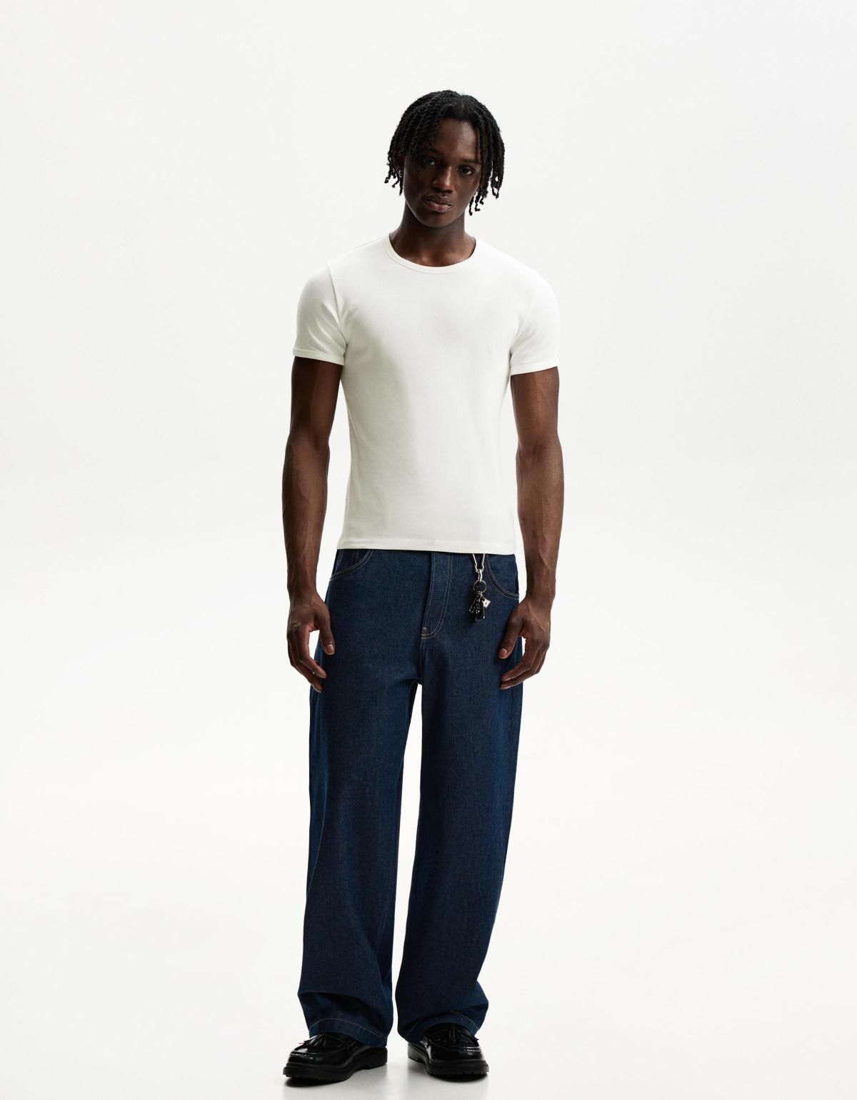 버쉬카 리브드 반팔 티셔츠 2813/152 OFF WHITE - 상세 이미지 5