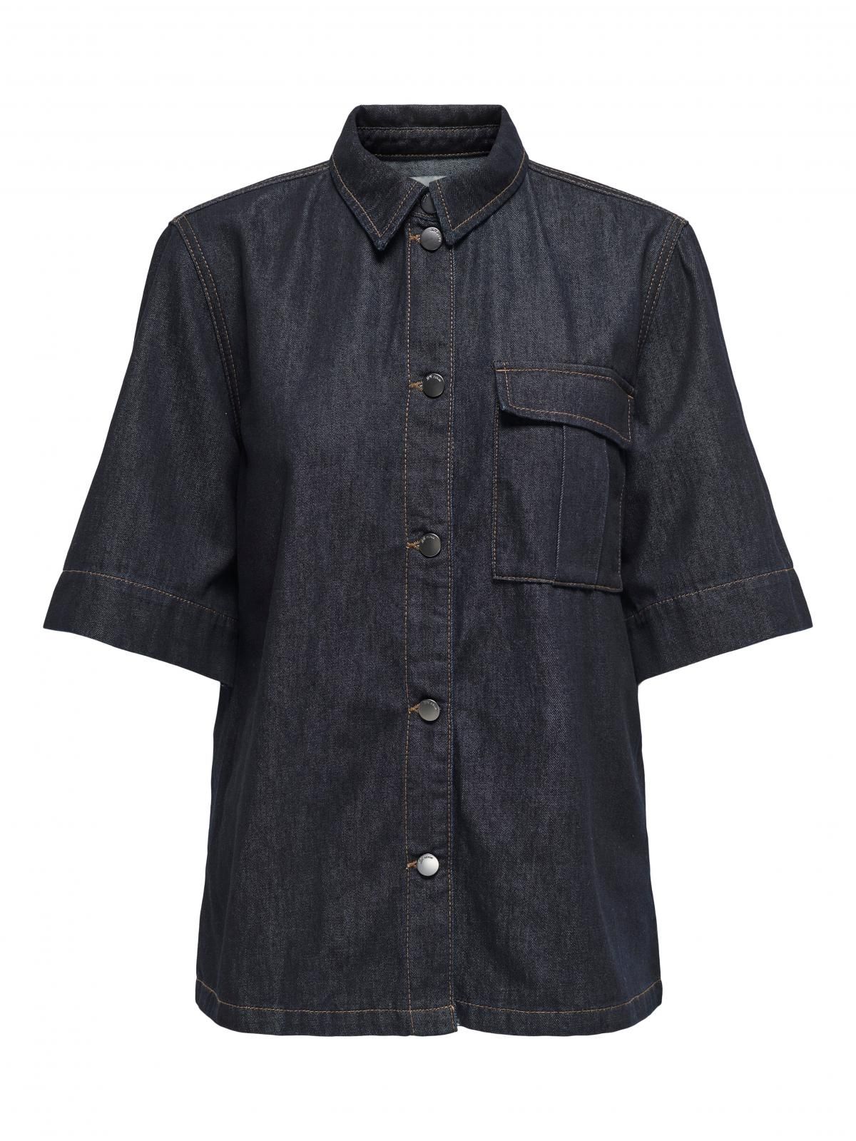 제이디와이 오버사이즈 진청 데님 반팔 셔츠 15347515_2114 BLUE / DARK BLUE DENIM - 상세 이미지 3