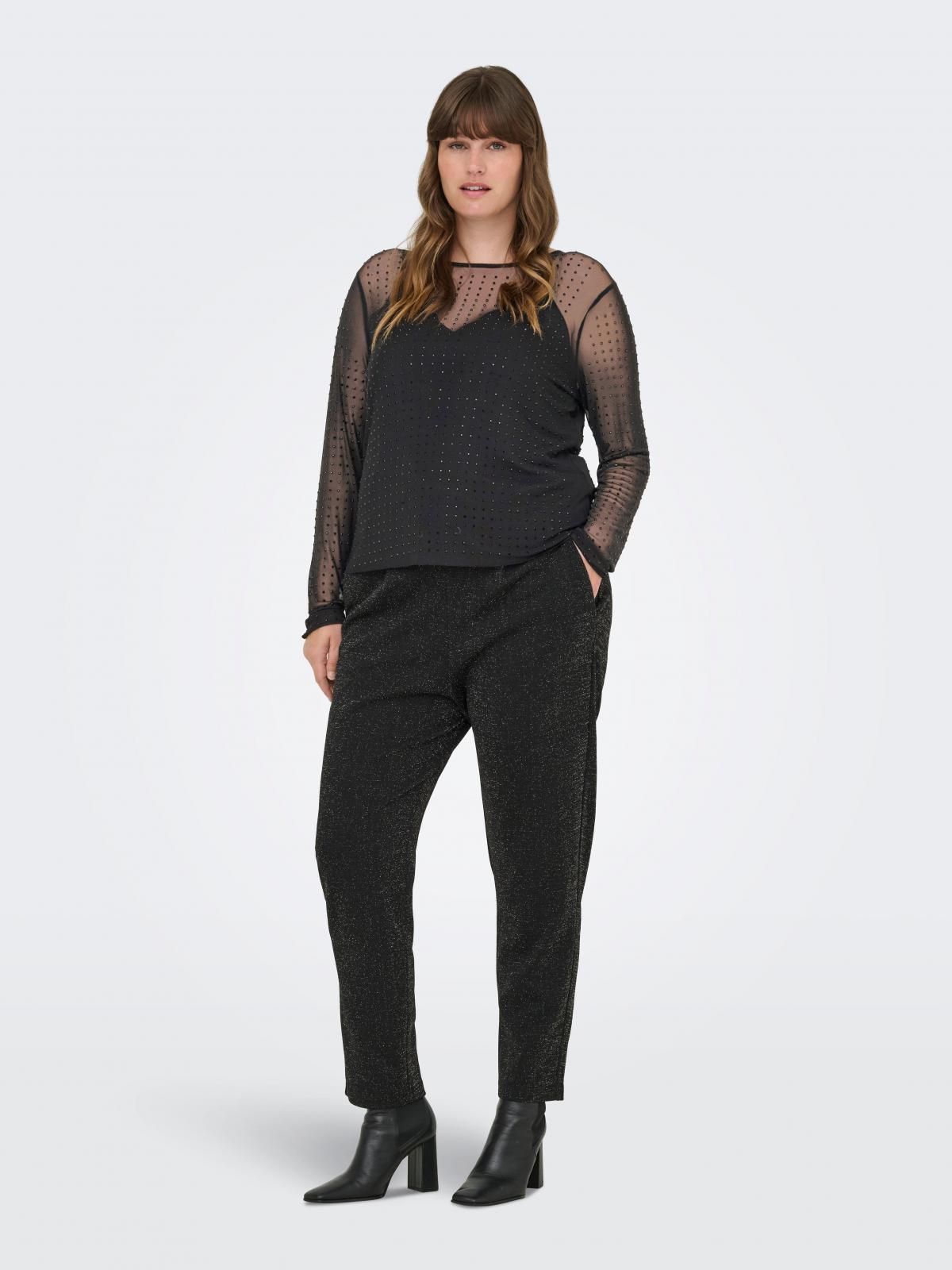 온리 슬림핏 시스루 도트 롱슬리브 탑 15368979_2161 BLACK / BLACK - 상세 이미지 5
