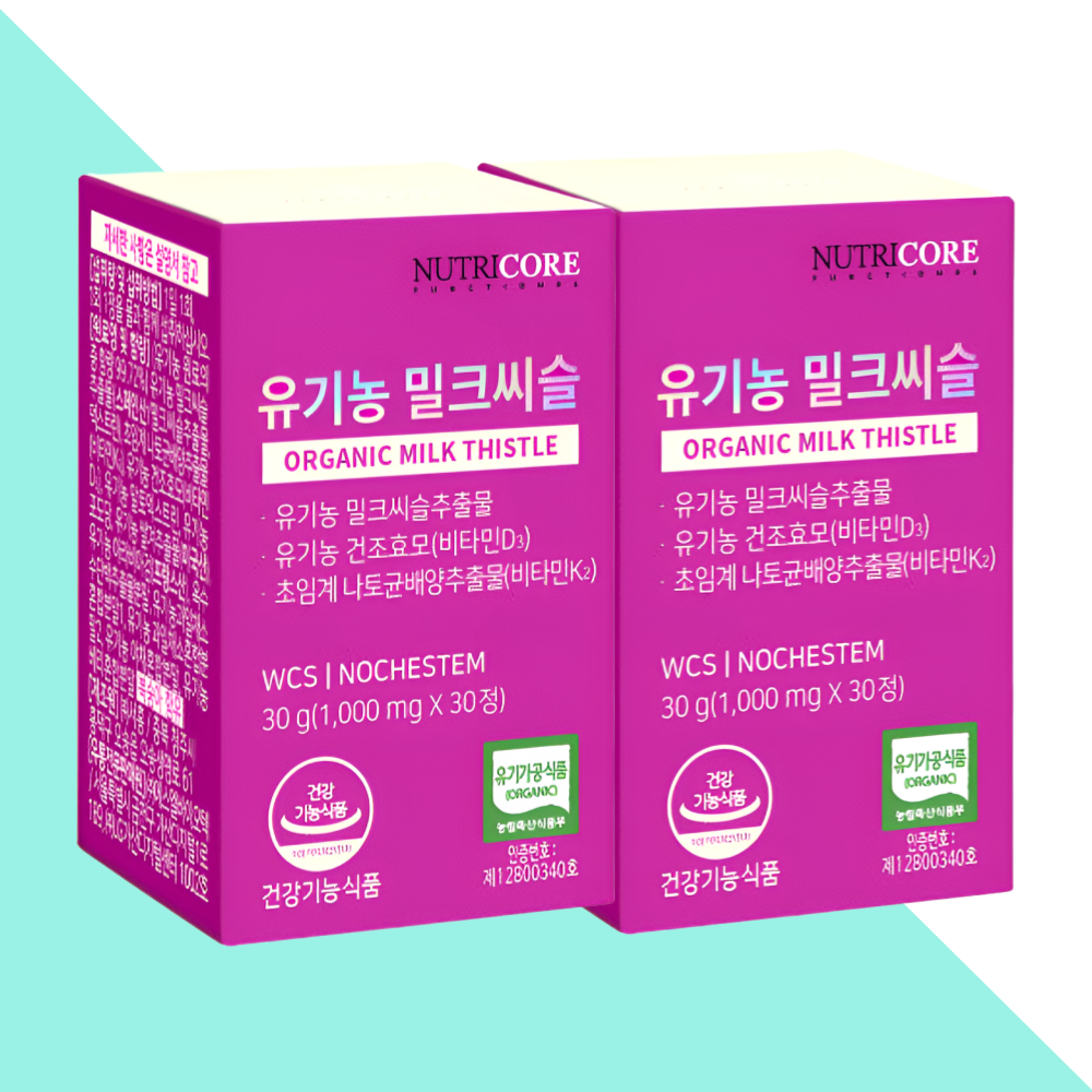 뉴트리코어 밀크씨슬 비타민D 비타민K 30캡슐X2개 - 메인 이미지