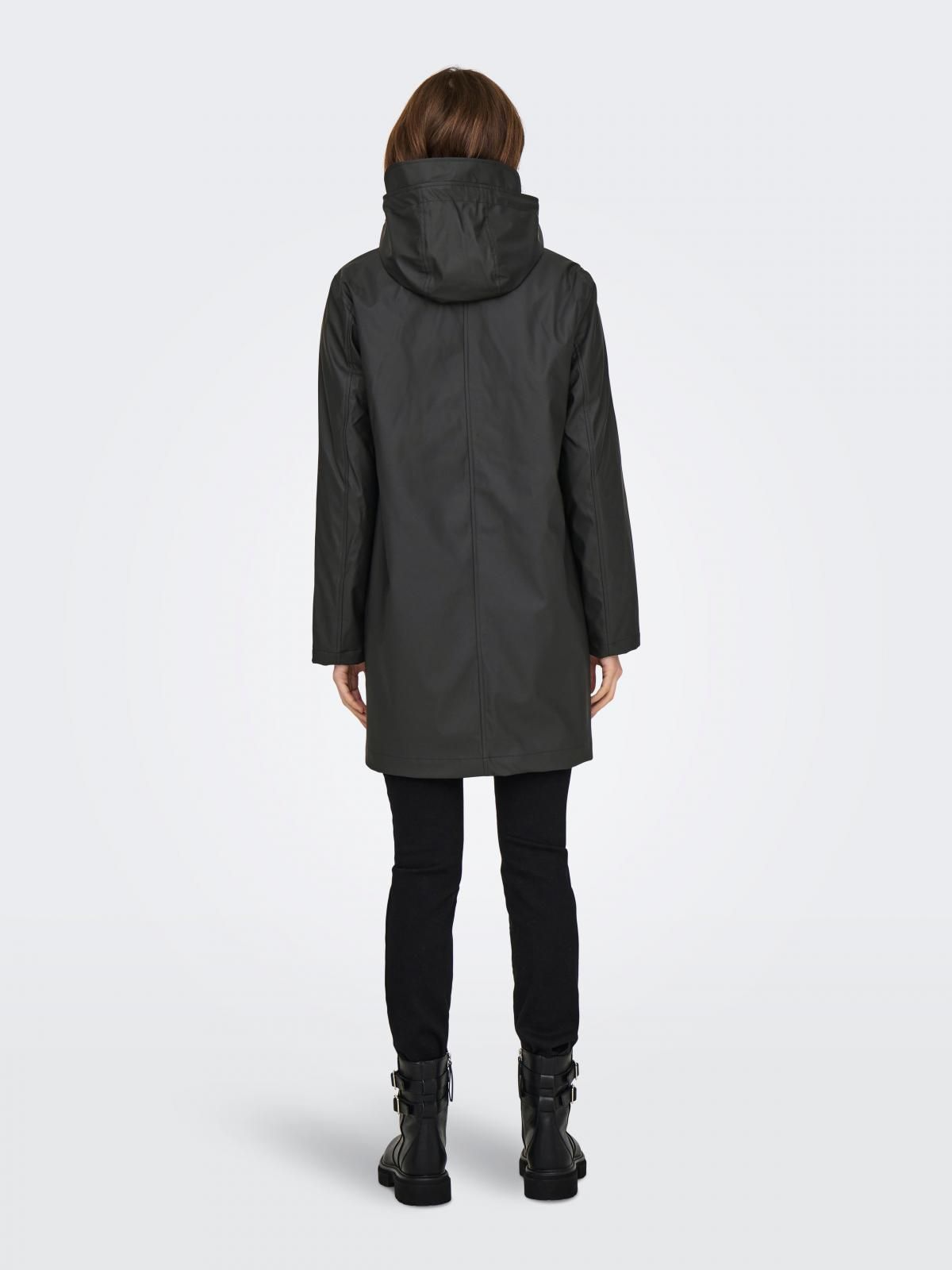 온리 워터프루프 테크니컬 후드 레인코트 15182762_2161 BLACK / BLACK - 상세 이미지 2
