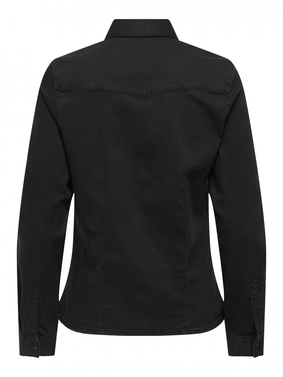 온리 스터드 장식 블랙 데님 셔츠 15352341_2103 BLACK / BLACK DENIM - 상세 이미지 4